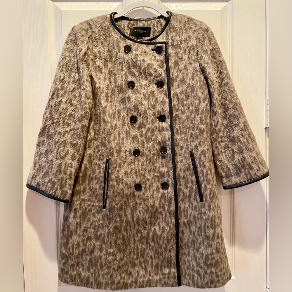 Ann Taylor leopard print coat.